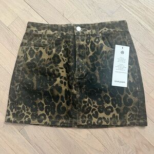 Love Poem Animal Print Mini Skirt with pockets NWT
